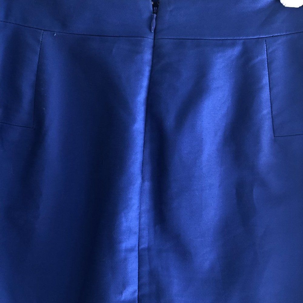 Y2K 12" J. Crew Double Serge Cobalt Blue Lined Pencil Skirt Women's size 4 - NEW - Picture 5 of 10